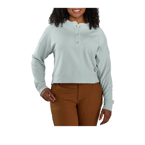 Carhartt Tops - NWT Women’s Carhartt  French Terry Sweatshirt Loose Fit - Henley  Sz XL  $65
